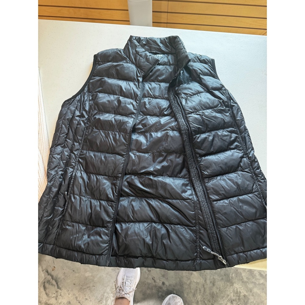 Heatkeep Womens Black Puffer Vest Quilted Full Zip Sleeveless Jacket Layering L